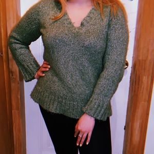 light green soft sweater